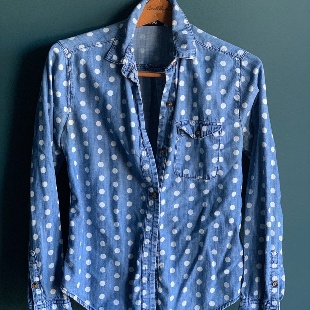 BDG Polka Dot, Demin Button-Down Shirt